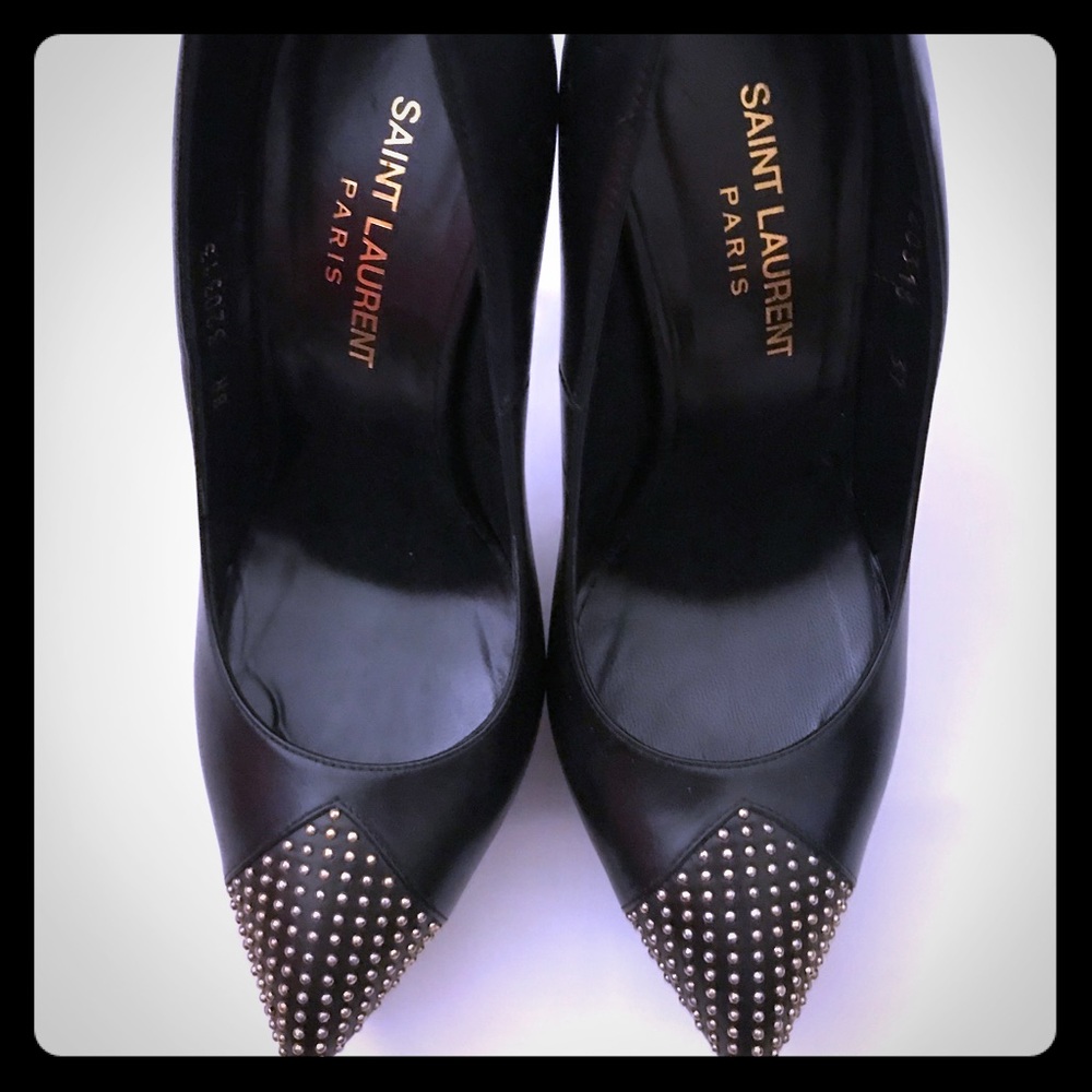 Saint Laurent black leather platforms